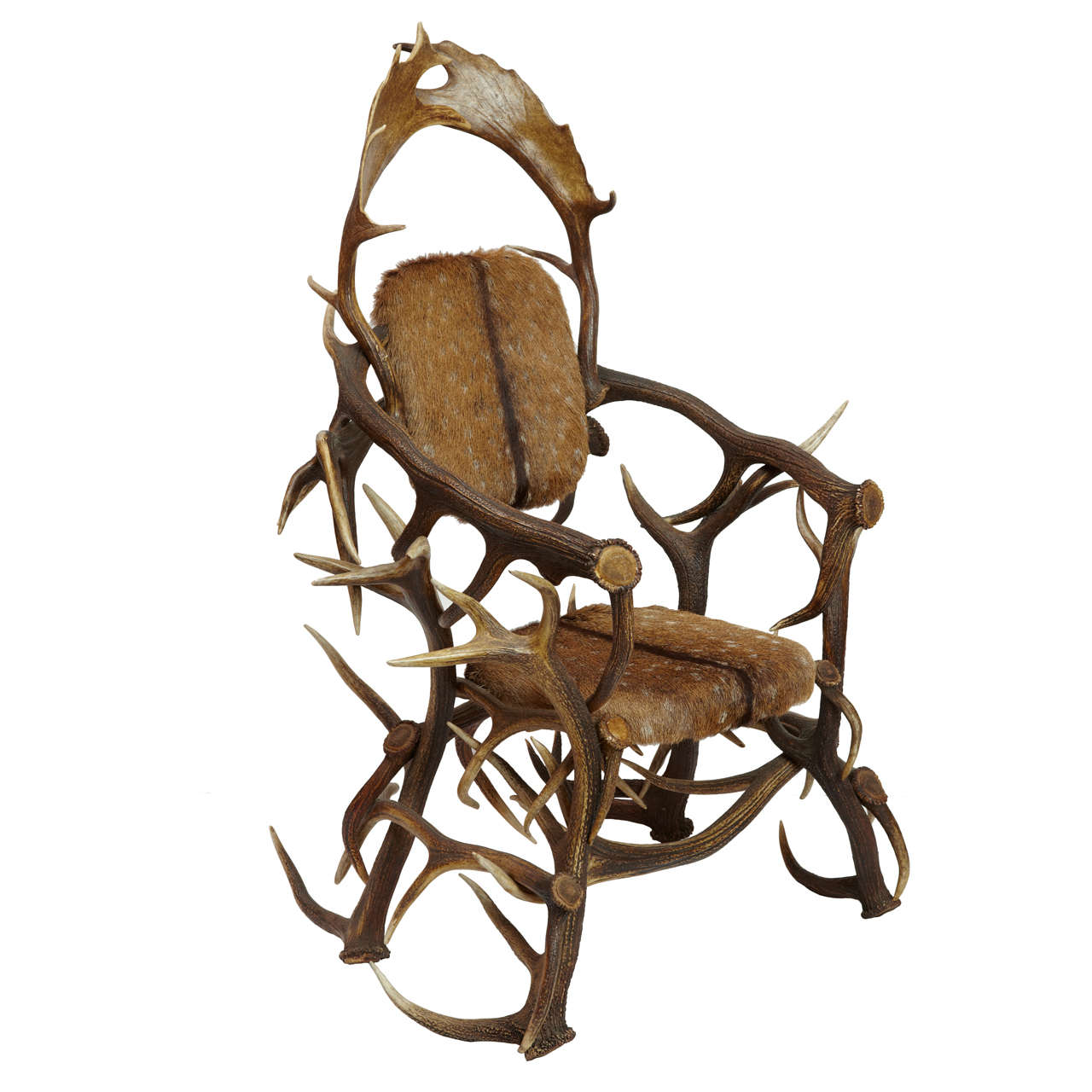 20th Century Deer Fur Horn German Armchair, 1905 For Sale