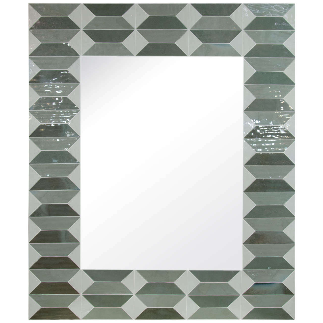 Gray Opaline Glass Surround Mirror