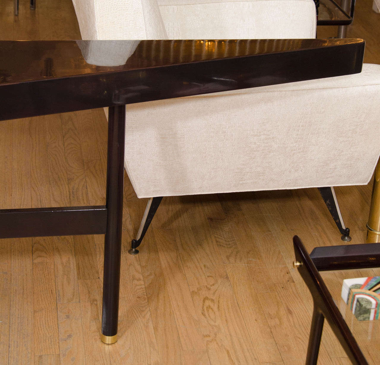 Triangular Wood Console Table at 1stDibs