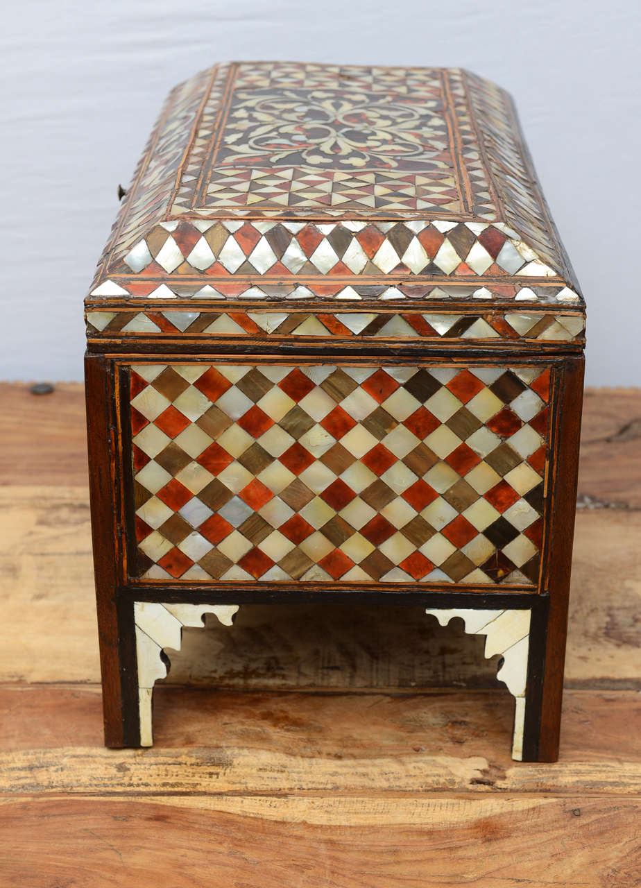 Rare 18th Century Turkish Mother of Pearl Inlaid Chest 1