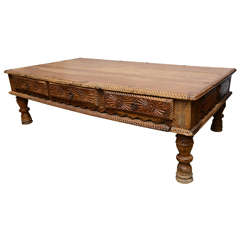 Great Carved Wood Cocktail Table