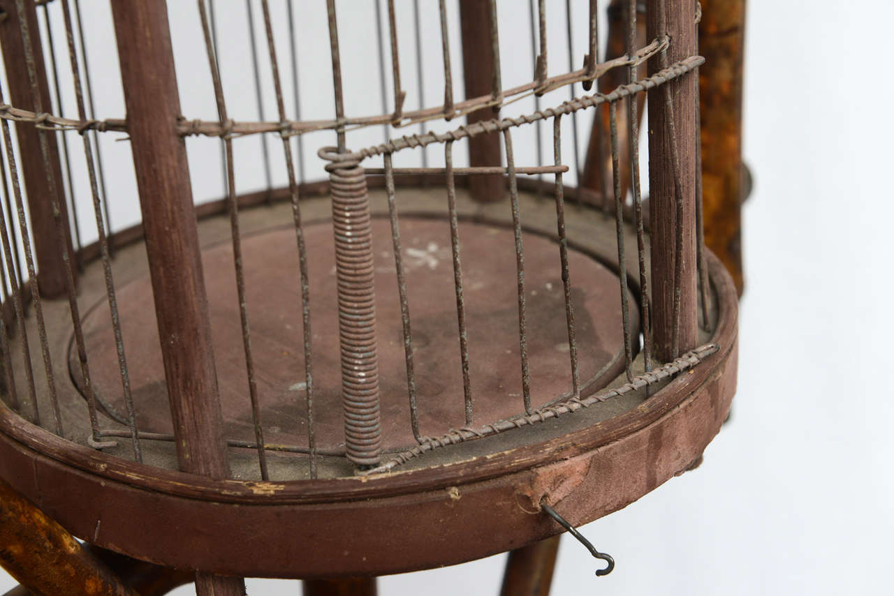 19th Century English Bamboo Bird Cage Stand 3