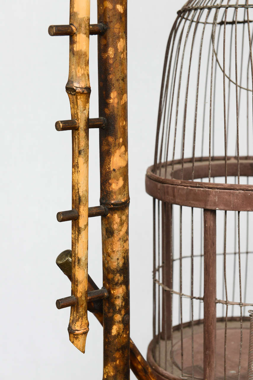 19th Century English Bamboo Bird Cage Stand 6