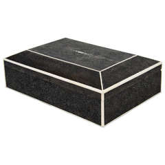 Exotic Black Stingray Box with White Bone Inlay 8