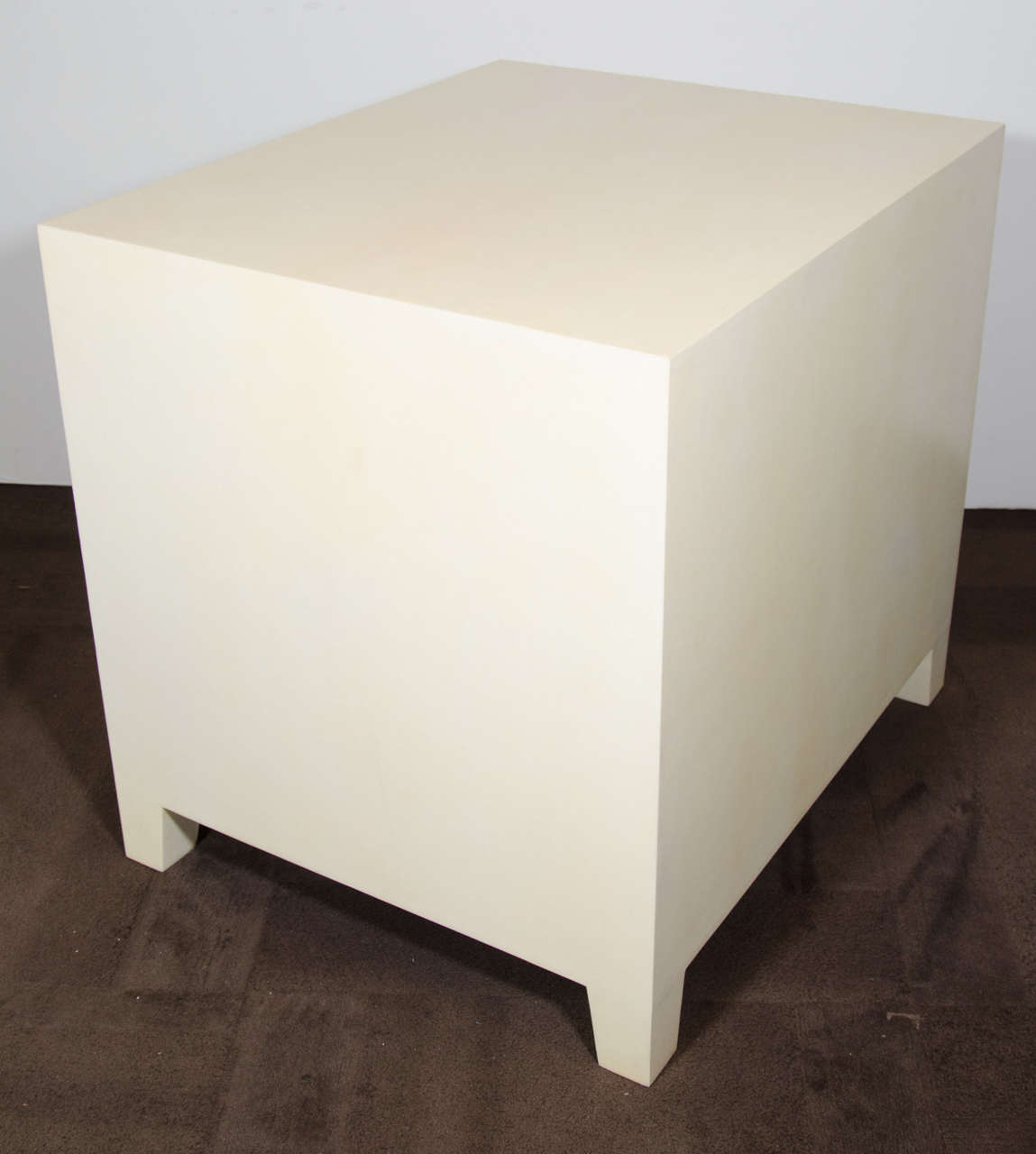 Pair of Ivory Parchment End Tables or Night Stands 3