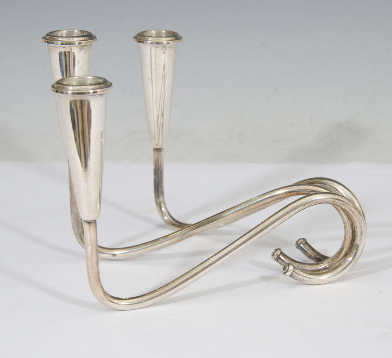 Midcentury Pair of Sterling Silver Weighted Candleholders In Good Condition In New York, NY