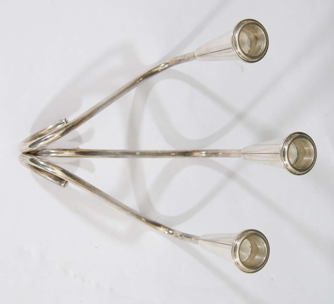 Midcentury Pair of Sterling Silver Weighted Candleholders 2