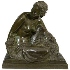 Art Deco Bronze Sculpture of a Semi-Nude Woman by Bouraine 8