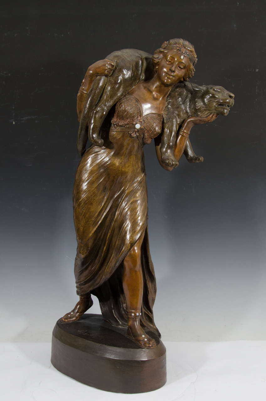 Art Nouveau Terracotta Sculpture of Cleopatra by the Goldscheider Foundry