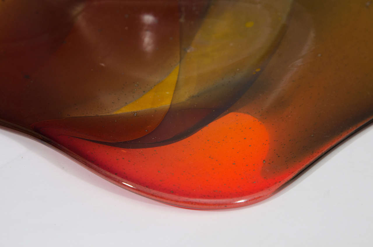 A 1970s Abstract Art Glass Sculpture In Good Condition In New York, NY