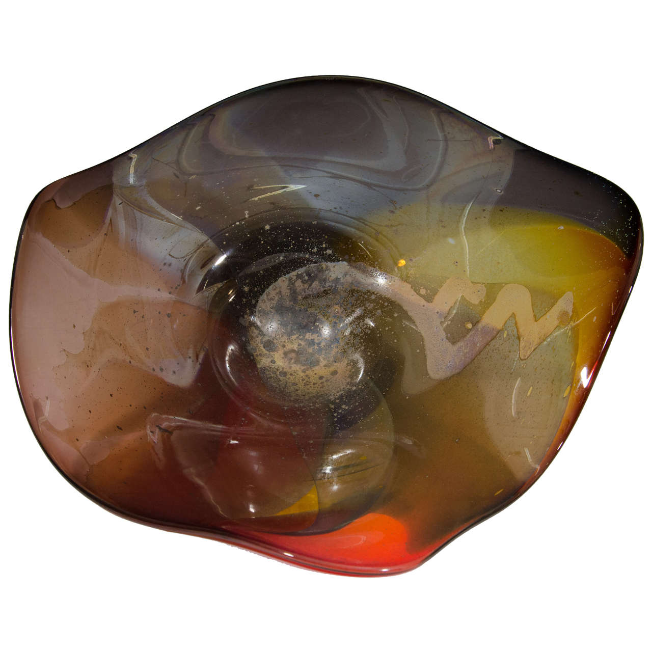 A 1970s Abstract Art Glass Sculpture