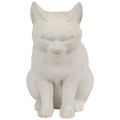 19th Century Japanese Hirado Porcelain Cat Sculpture