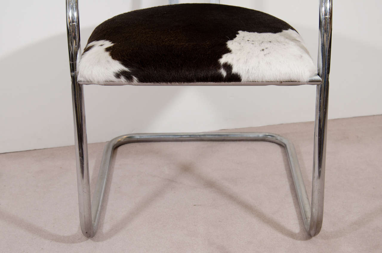 1930s Pair of KEM Weber Chairs in Cowhide In Good Condition In New York, NY