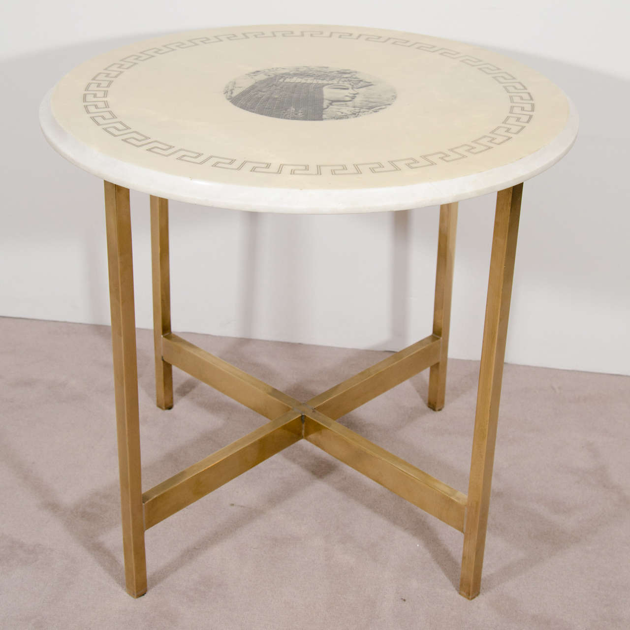 Midcentury Piero Fornasetti Marble-Top Side Table
