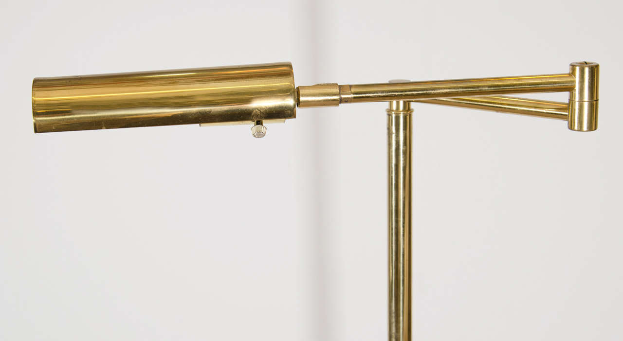 20th Century Midcentury Adjustable Brass Floor or Reading Lamp
