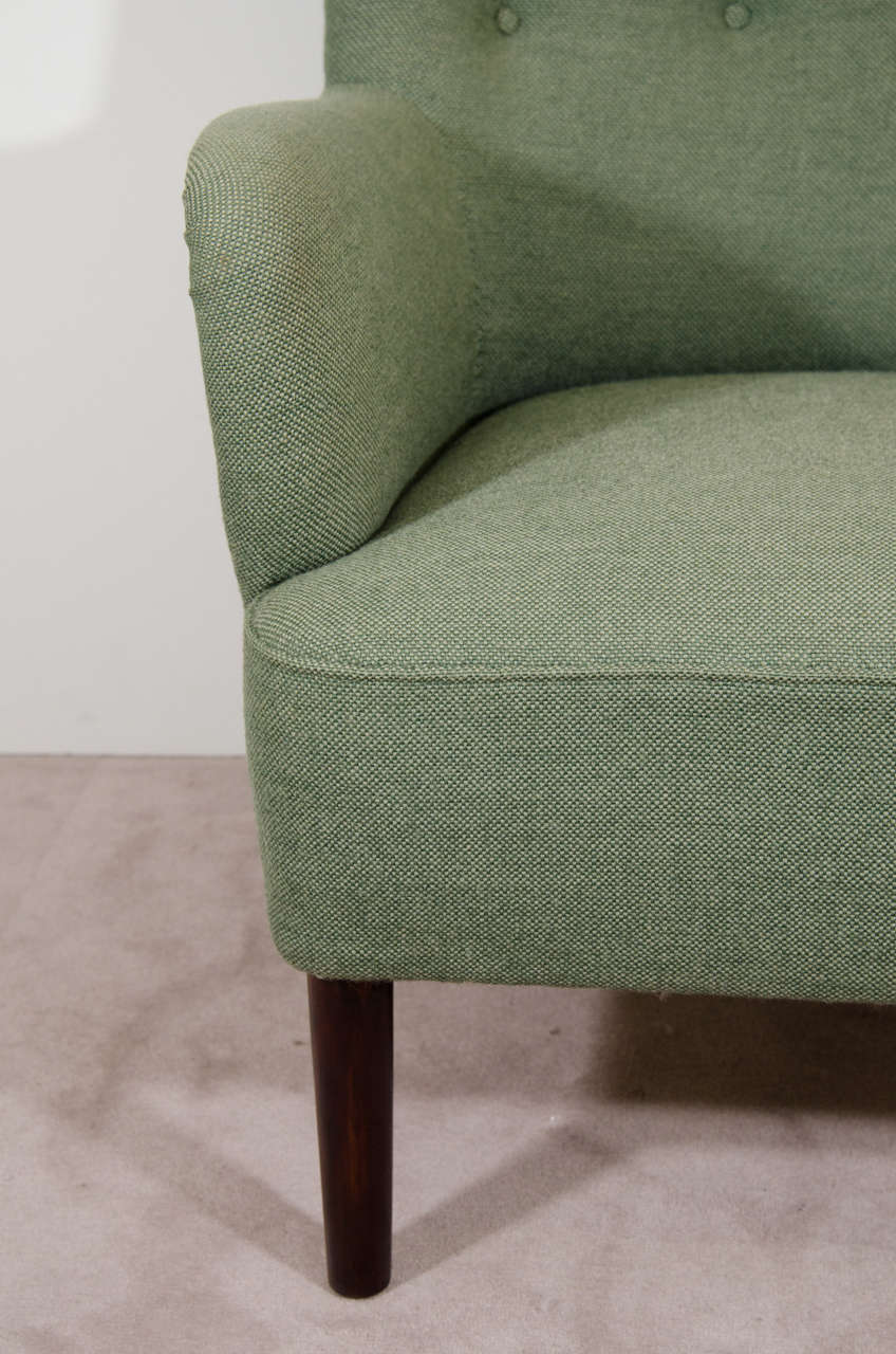 Scandinavian Modern Mid-Century Modern Scandinavian Pair of Green Easy Chairs