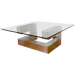 A Midcentury Paul Evans Cityscape Coffee or Cocktail Table in Chrome