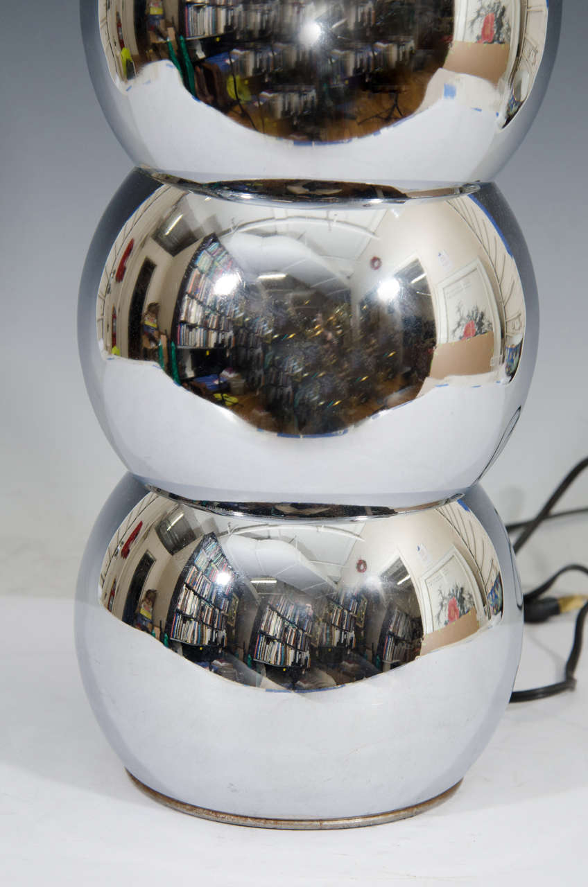 Midcentury Pair of Stackable Chrome Ball Lamps at 1stDibs | mid century ...