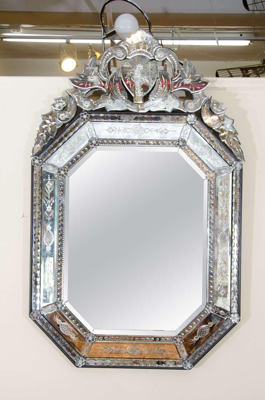 1950s Ornately Carved WallMounted Mirror at 1stDibs