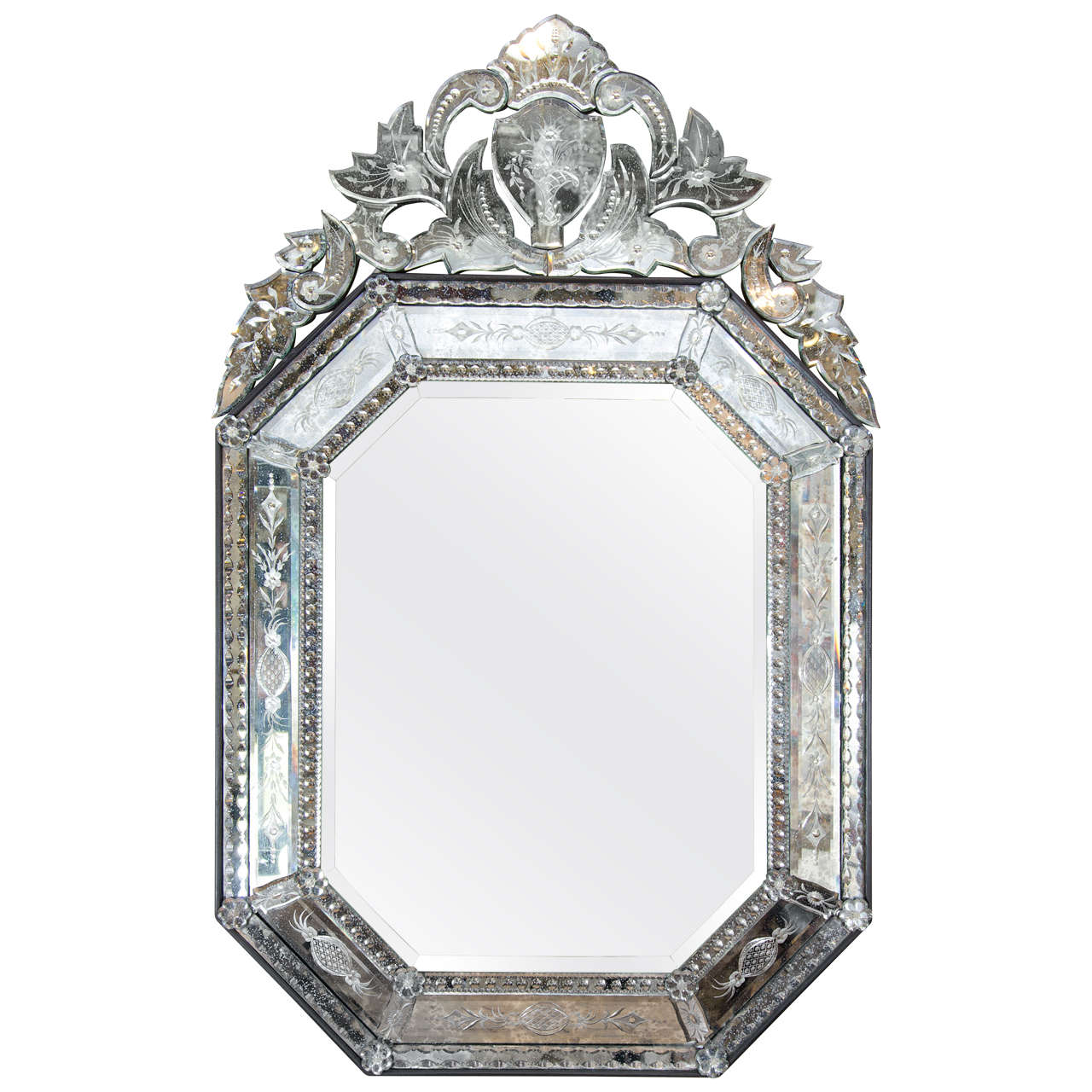 1950s Ornately Carved WallMounted Mirror at 1stDibs