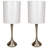 Pair of  Mid Century Saarinen Style Lamps