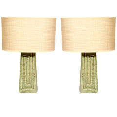Vintage Pair of Mid Century Tapered Ceramic