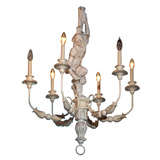 White  Lacquer  Carved  Monkey  Chandelier