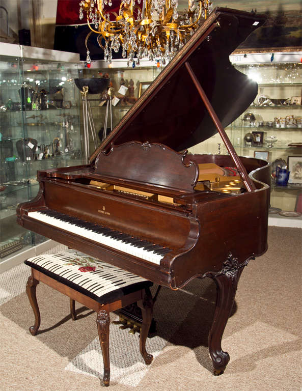 Stunning 19th century Steinway Grand piano in model M. Serial # H1220, dates back to mid 1800s. The piano is in beautiful French Louis style raised on cabriole legs, has a mahogany case and a total of 88 keys and 3 petals.<br />
Overall condition