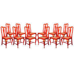 Antique Set 12 Chinoiserie Chairs by Maison Jansen