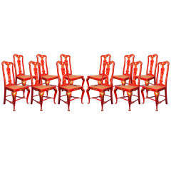 Set 12 Chinoiserie Chairs by Maison Jansen