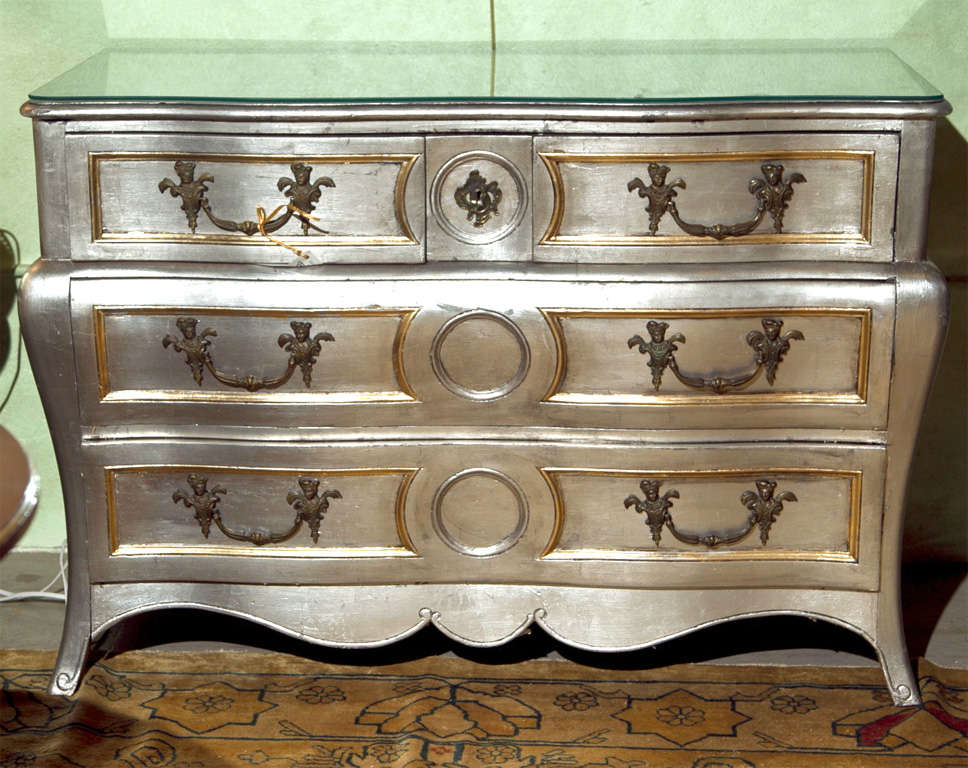 Pair of French Silver Bombe Chests attrib Jansen