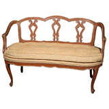 Louis XVI  Style Settee Paint decorate Brick Red stamped Jansen