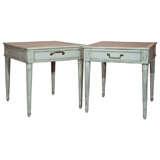 Pair of Painted Leather Top Side Tables