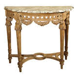 French Louis XVI Style Demilune Console Table 