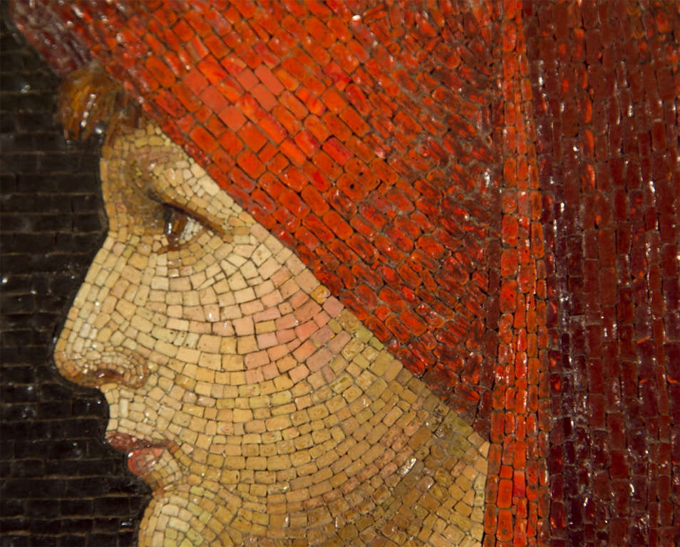 Italian 19th Century Micro Mosaic Portrait of Saint Fabiola