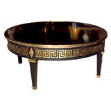 Antique Stamped Jansen Ebonized coffee table with greek key design