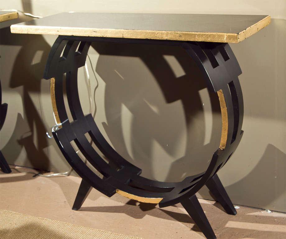 Pair of James Mont Style Console Tables