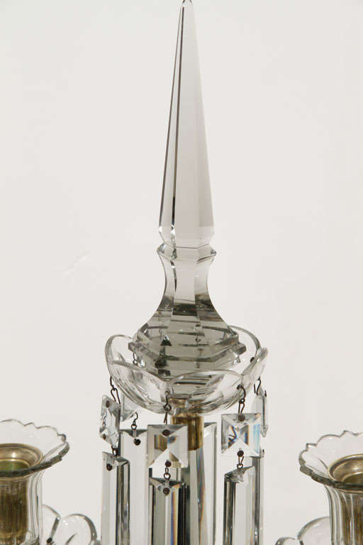 Smoked Grey Cut Crystal Candelabra by Baccarat 1