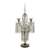 Smoked Grey Cut Crystal Candelabra by Baccarat