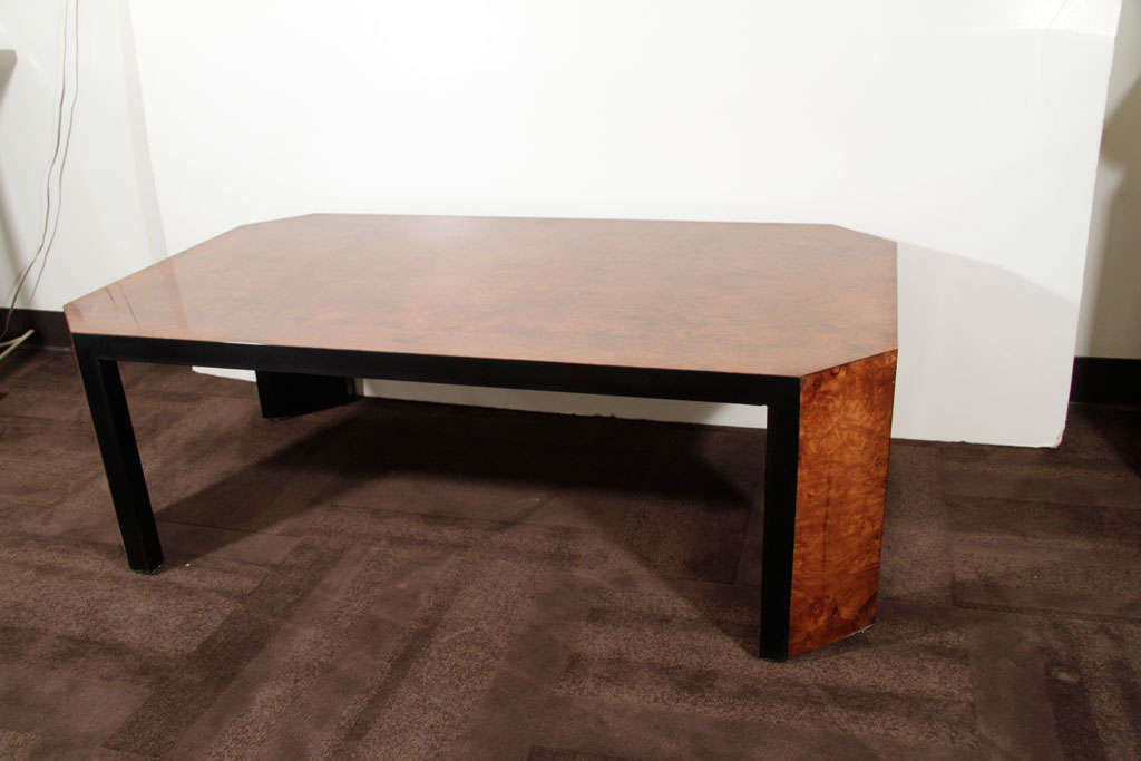 Art Deco Cocktail table in Book Matched Burled Carpathian Elm