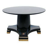 Spectacular Dining/Center Hall Table in Black lacquer with Gilt