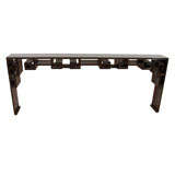 Antique Chinese Shallow Scrolled Ribbon Console Table