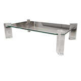 Exceptional Modernist Lucite and Polished Glass Cocktail Table