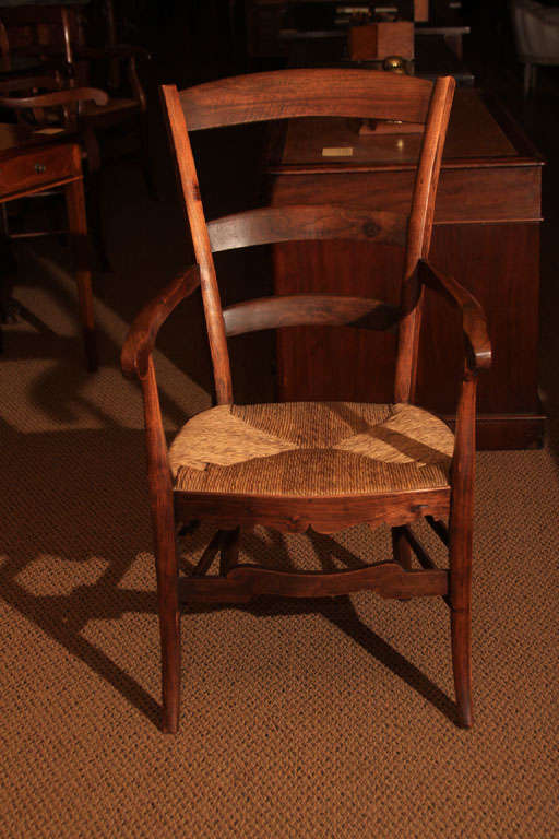 French Louis Philippe Walnut Arm Chair

This classic Louis Philippe chair is a nice plain design showed by the simple ladders, sabre legs and the carved stretcher in the front.  

It is made of walnut which is a desirable feature for this chair.
