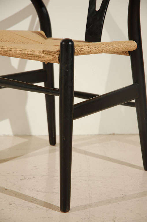 Danish Set of Four Ebonized Hans Wegner Wishbone Chairs