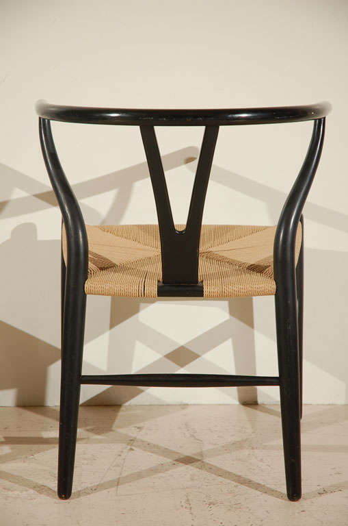 Set of Four Ebonized Hans Wegner Wishbone Chairs 2