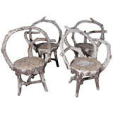 4 faux bois chairs