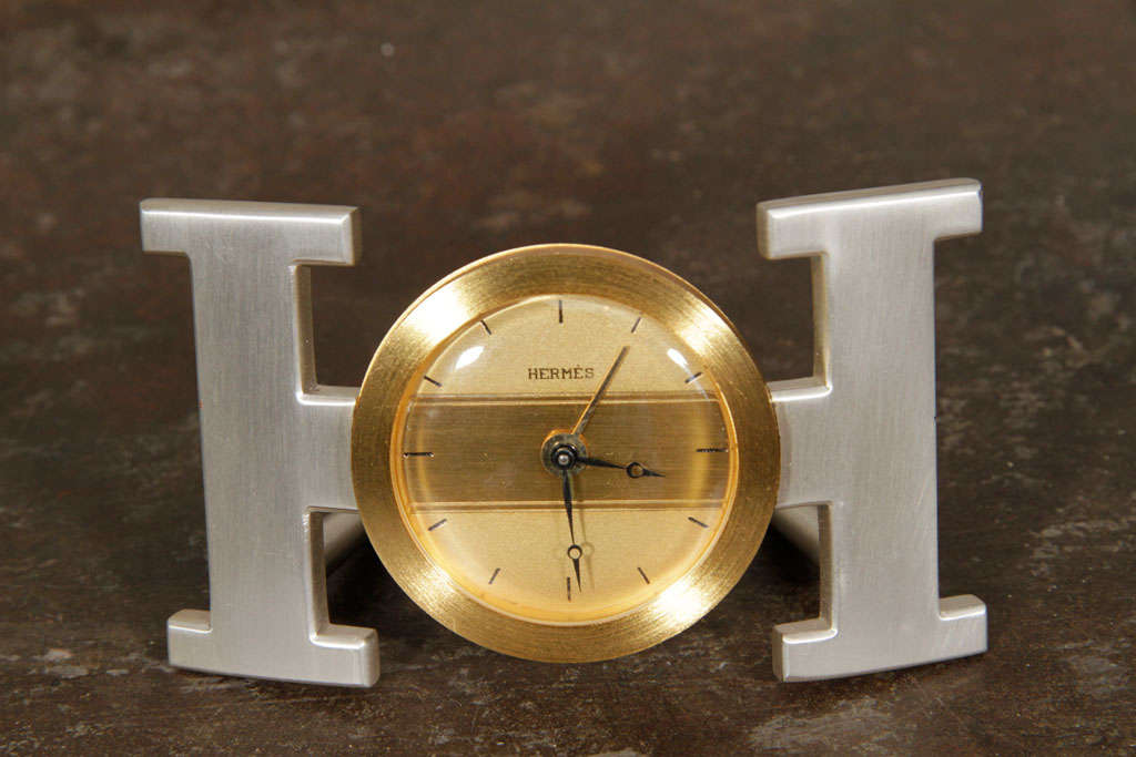 Mid-20th Century Hermes H Clock For Sale