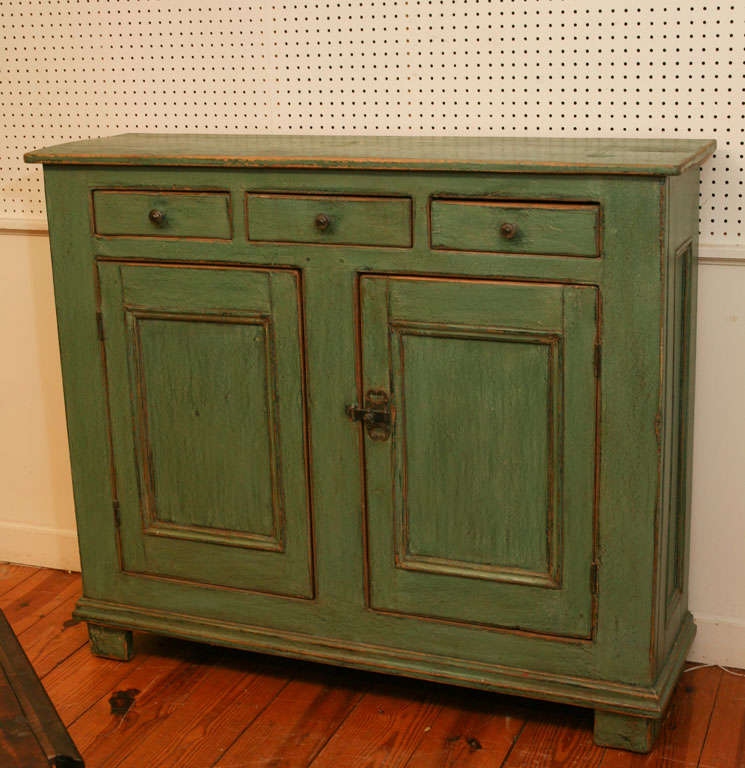Green three drawer/ three door Canadian buffet