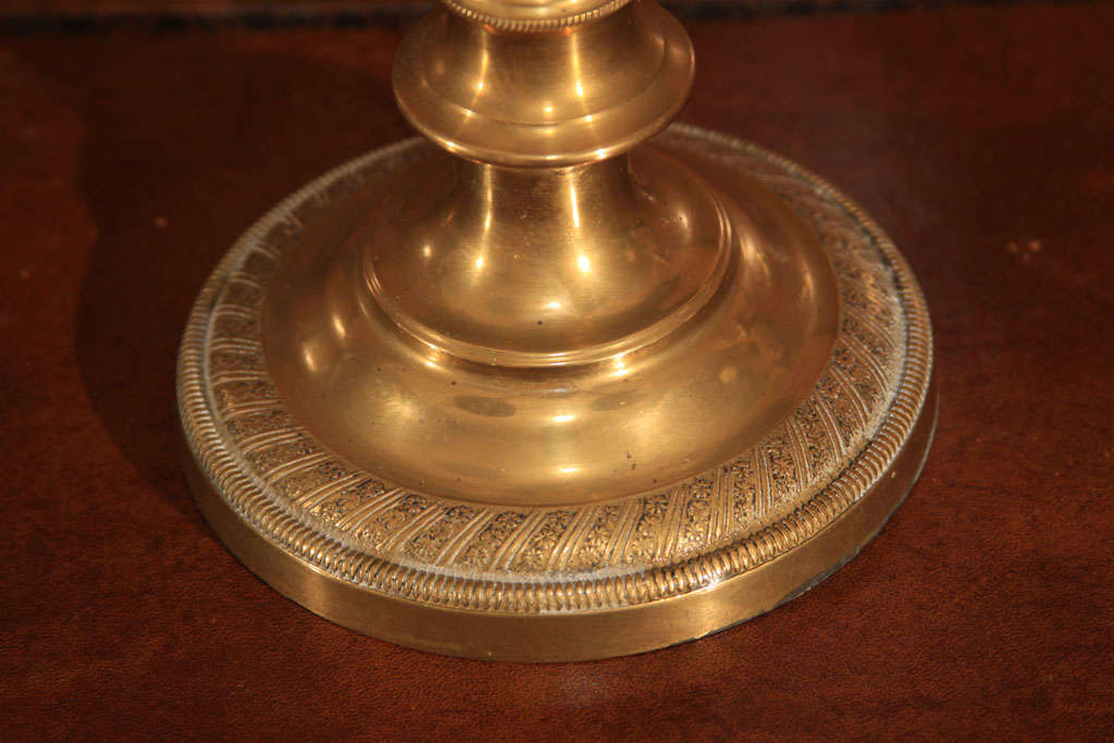 19th Century Brass 5 light candelabra